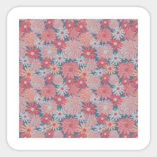 Gerbera Pink Blue Sticker